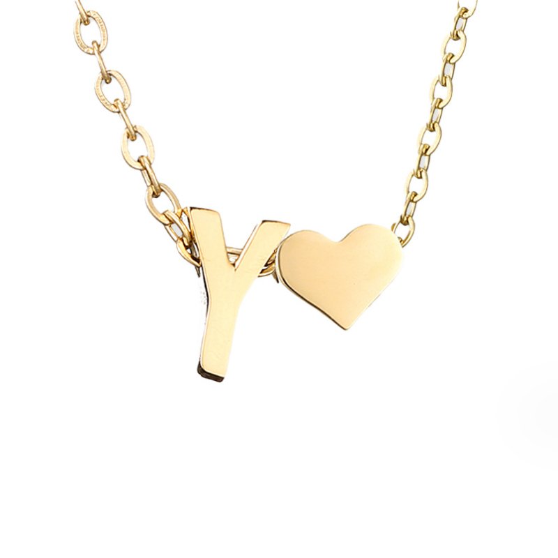 Collar Inicial Intemporal con Colgante en Forma de Corazón