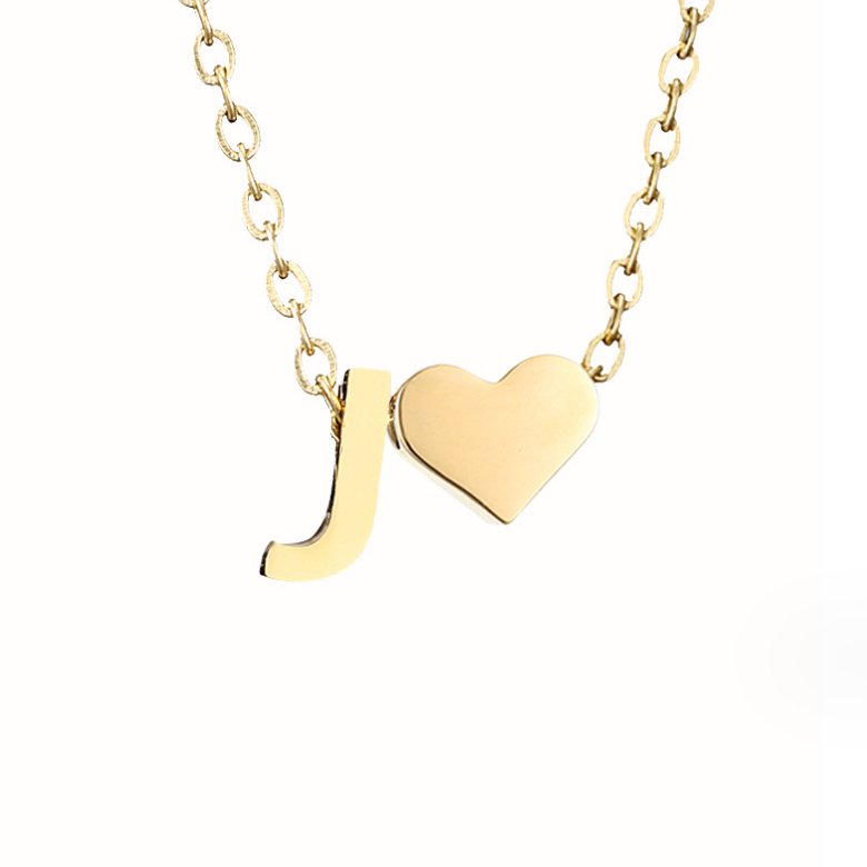 Collar Inicial Intemporal con Colgante en Forma de Corazón