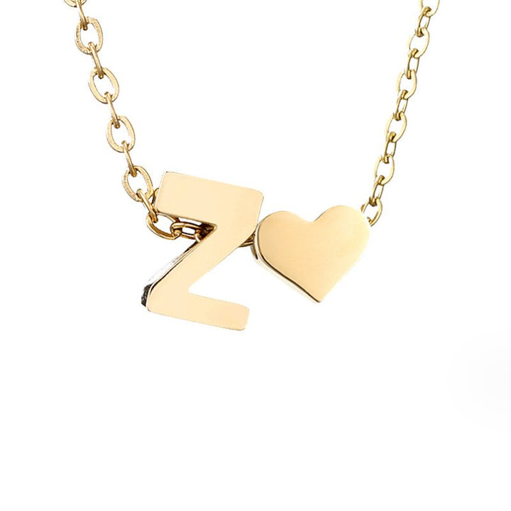 Collar Inicial Intemporal con Colgante en Forma de Corazón