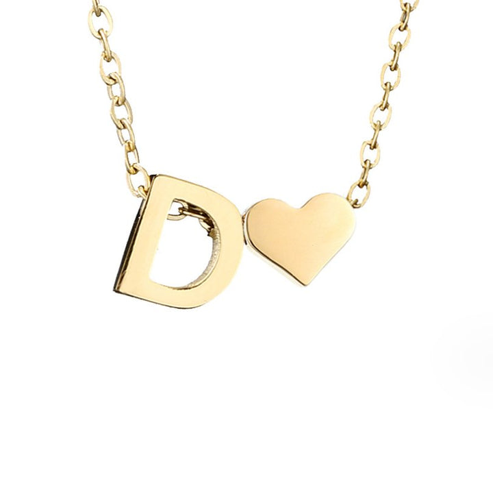 Collar Inicial Intemporal con Colgante en Forma de Corazón