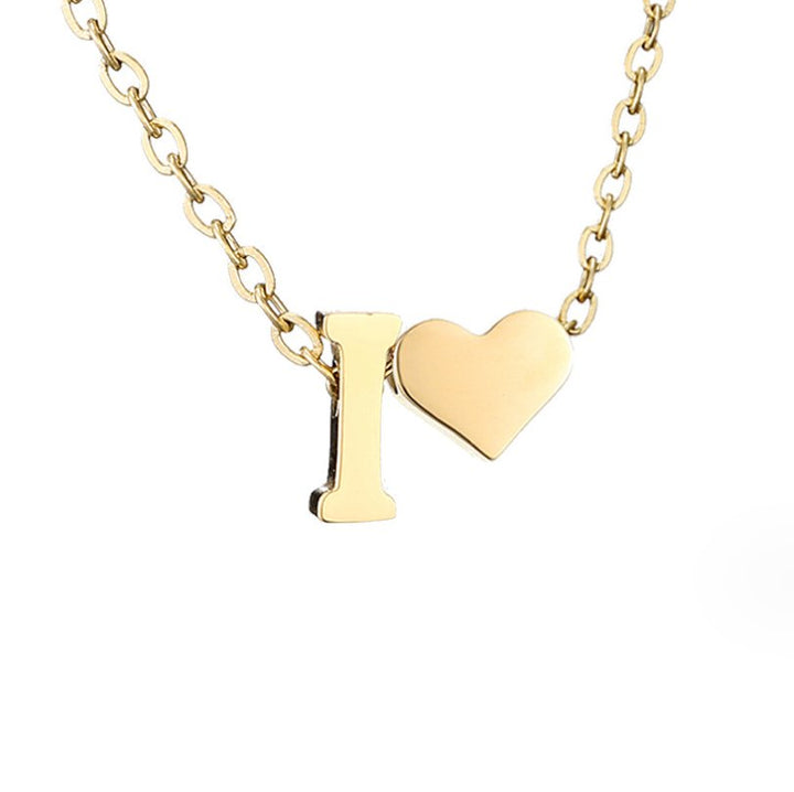 Collar Inicial Intemporal con Colgante en Forma de Corazón