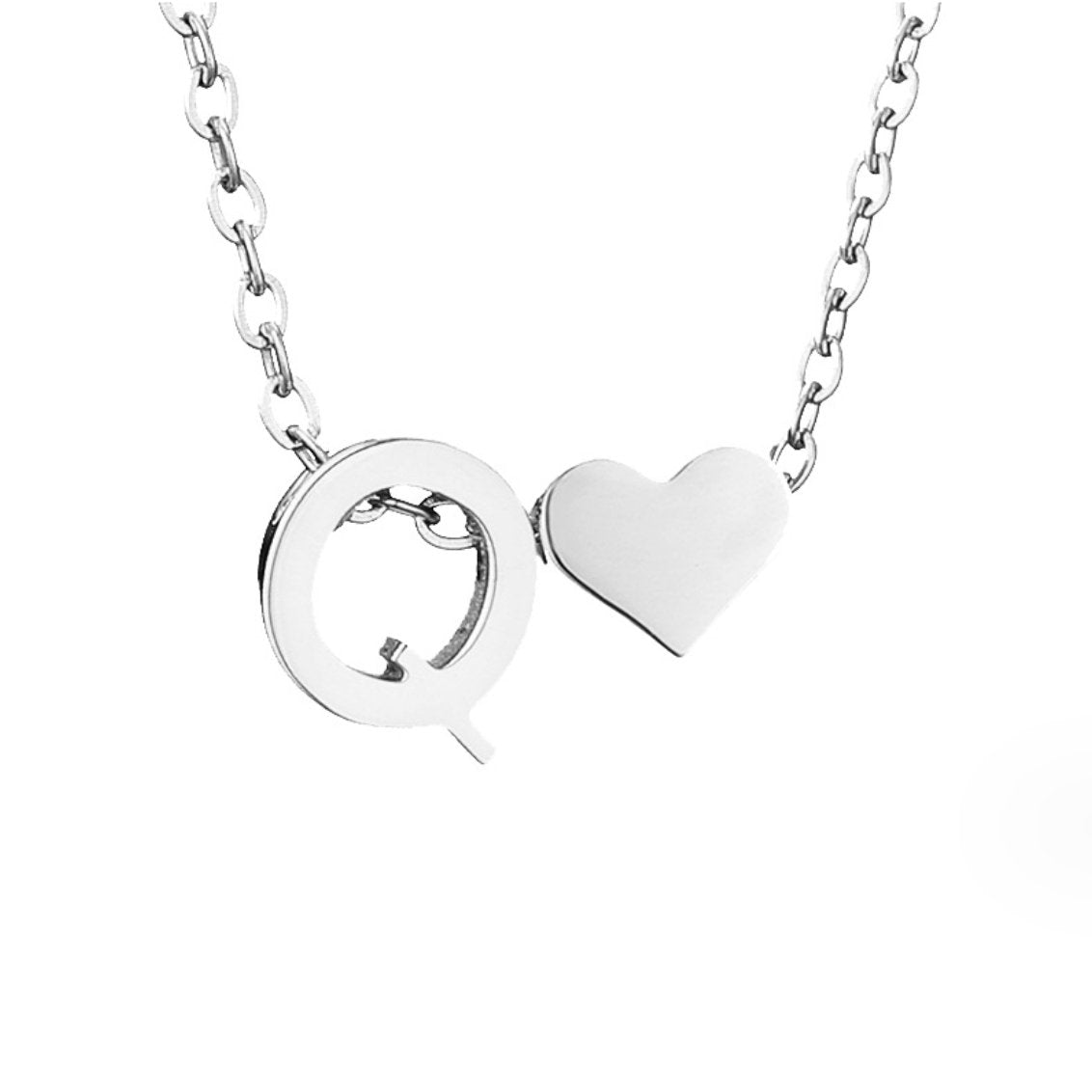 Collar Inicial Intemporal con Colgante en Forma de Corazón