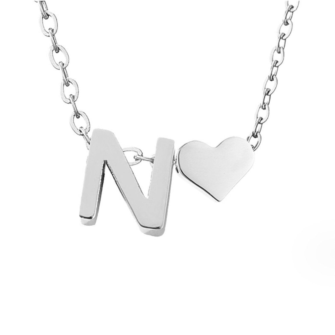 Collar Inicial Intemporal con Colgante en Forma de Corazón