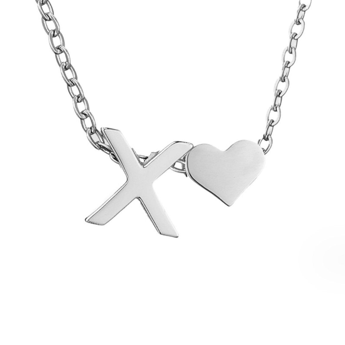 Collar Inicial Intemporal con Colgante en Forma de Corazón
