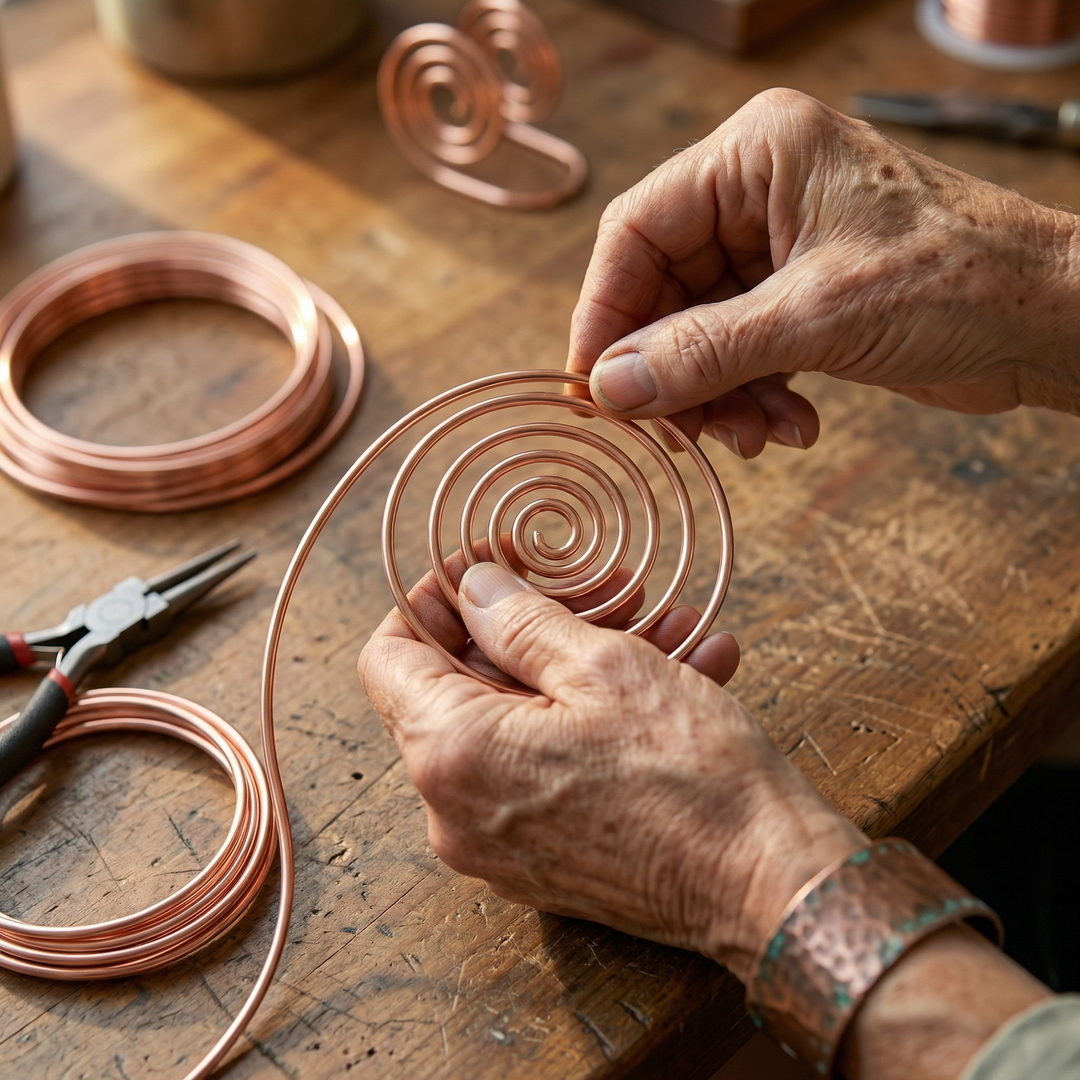 Pulsera de Cobre Espiral — Leonor