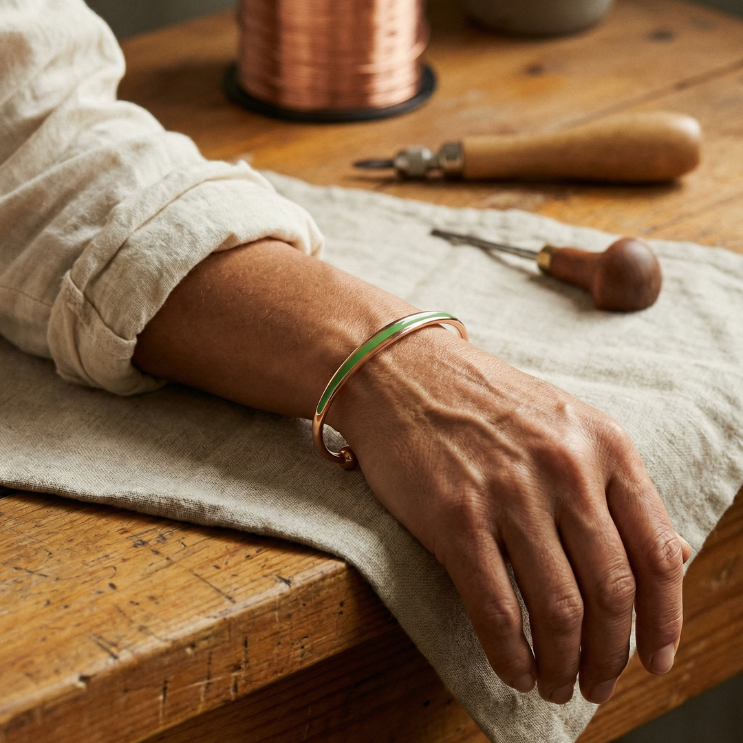 Pulsera de Cobre con Jade — Leonor