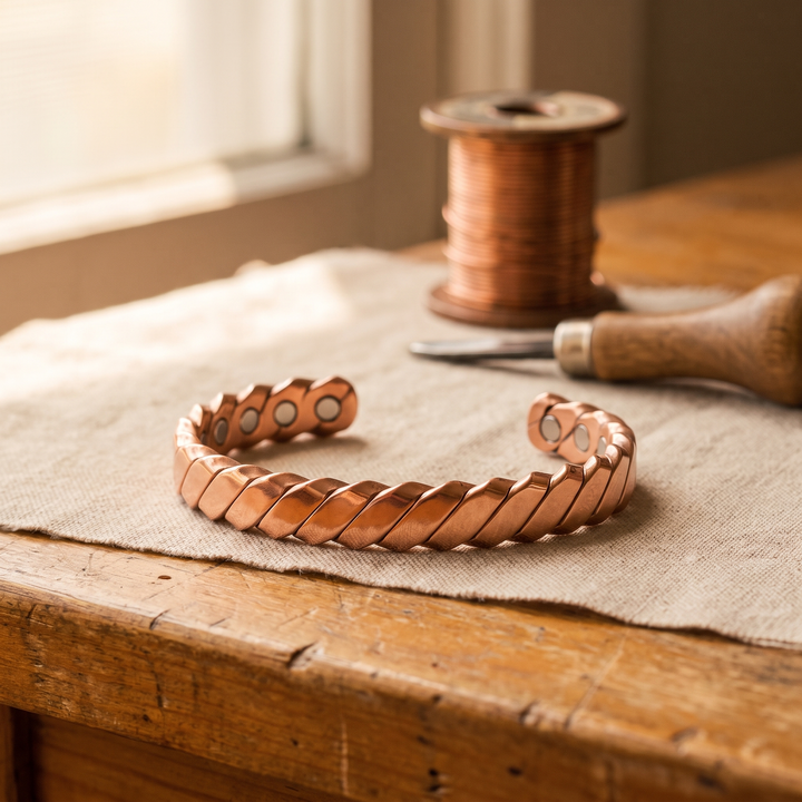 Pulsera de Cobre Musgo — Leonor
