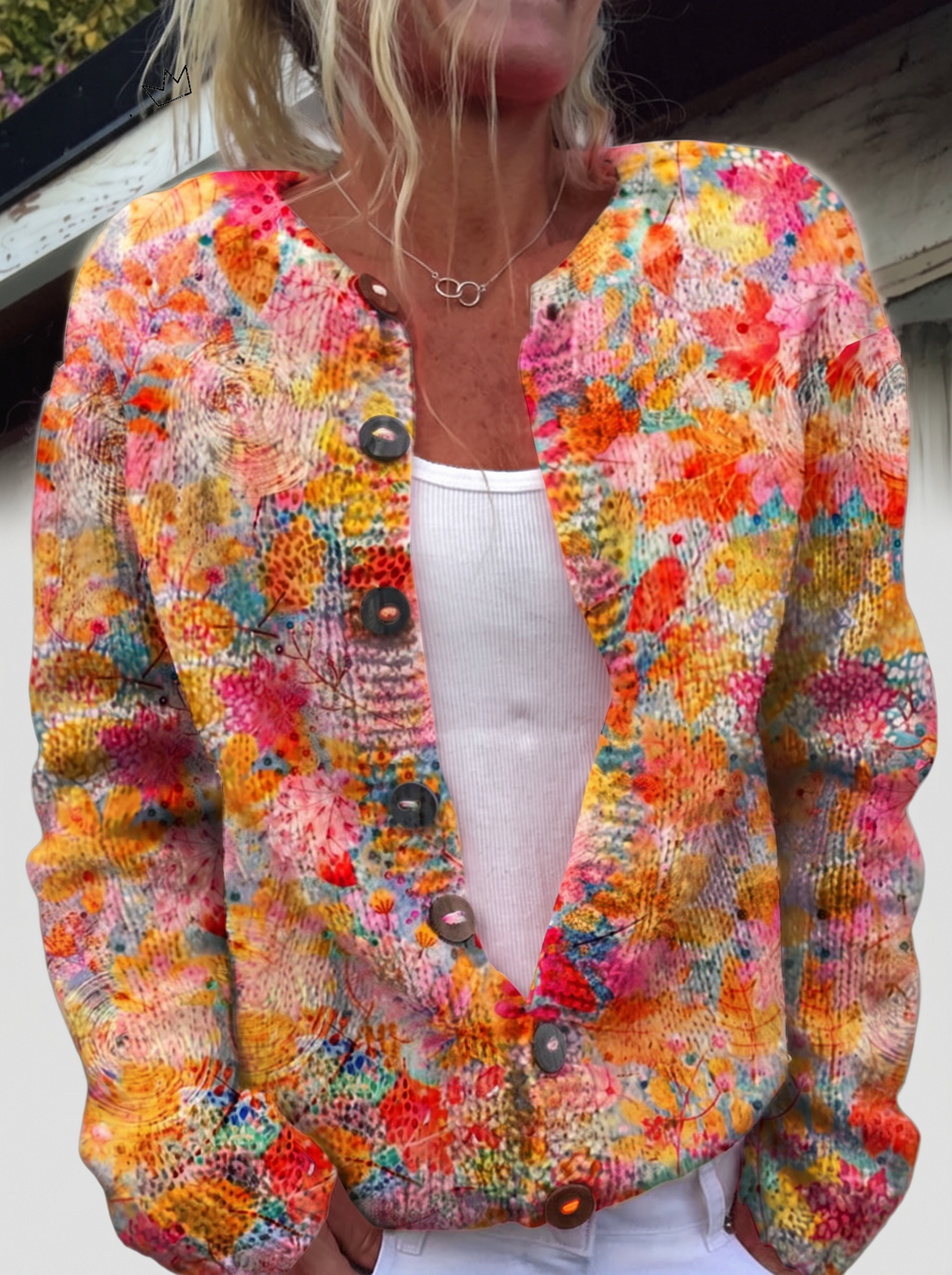 Matilde — Cárdigan Floral Marítimo