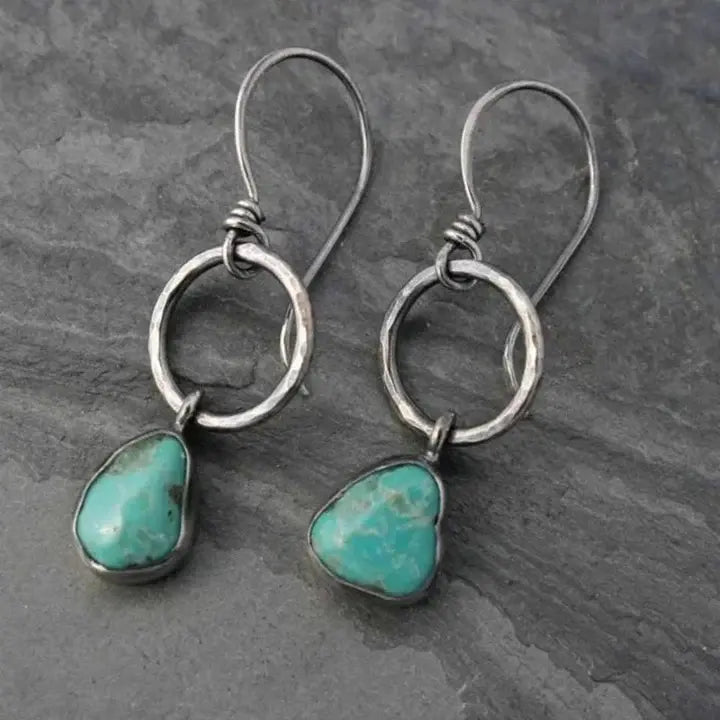 Pendientes de Plata Vintage con Piedra Turquesa
