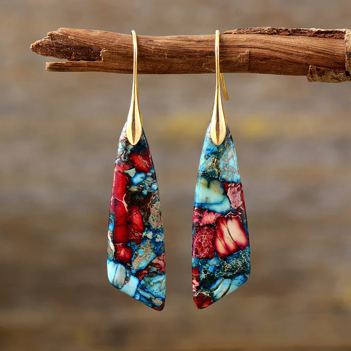 Pendientes con piedras multicolores
