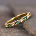Anillo Vintage de Oro con Zirconio Verde