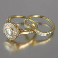 Conjunto de Anillos Vintage en Oro con Zirconia