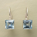 Pendientes atemporales de vidrio azul Harvest