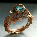 Anillo Natural con Cristal Verde