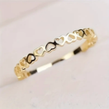 Anillo Corazones Dorados
