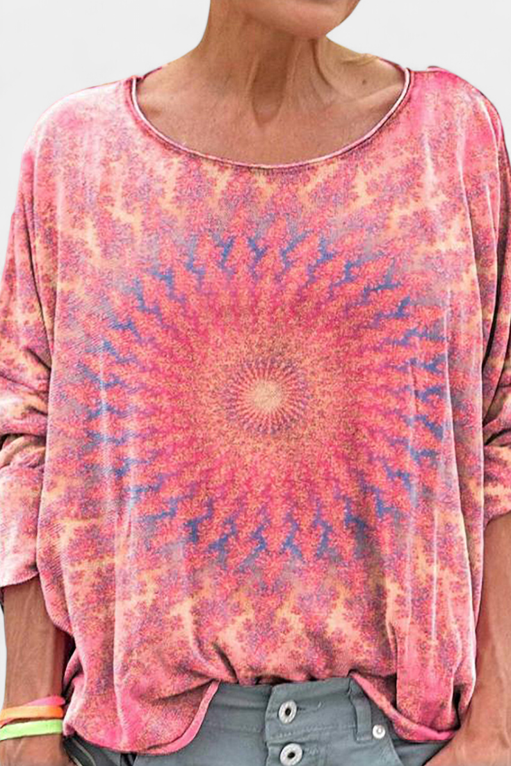 Blusa Oversized Omari con Estampado Bohemio Retro