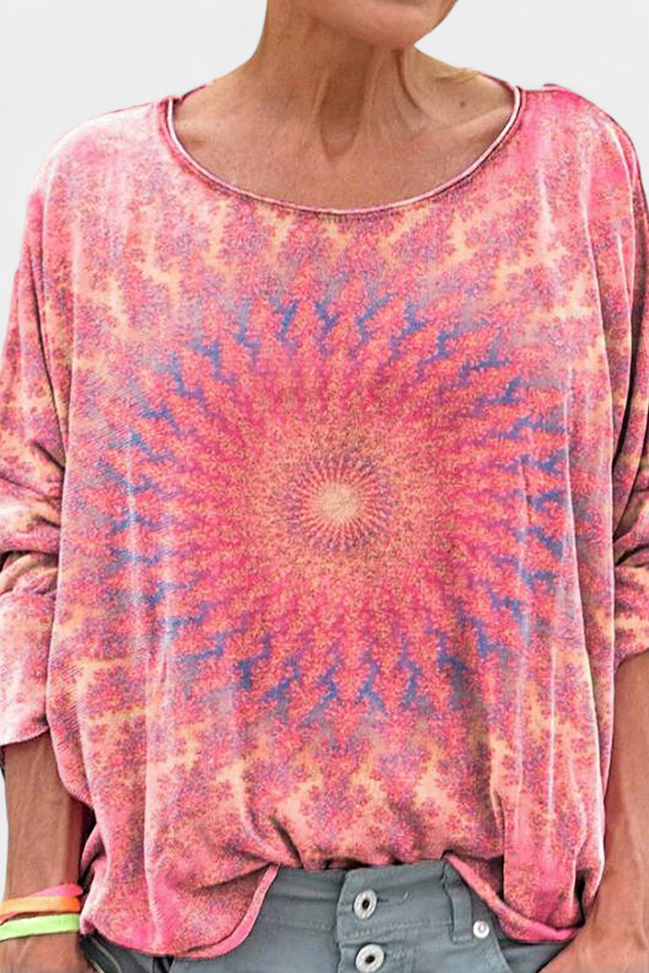 Blusa Oversized Omari con Estampado Bohemio Retro