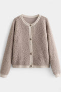 Chenda Cardigan Corto de Textura Peluche