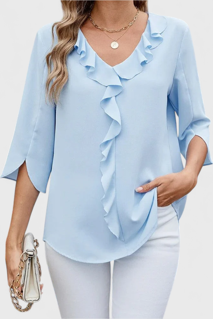 Blusa Casual Annemiek con Corte Suelto y Estilo Sofisticado