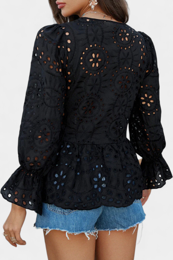 Top Bohemio Kayden de Encaje con Corte Fluido