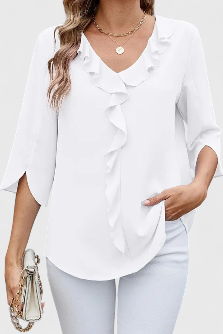 Blusa Casual Annemiek con Corte Suelto y Estilo Sofisticado