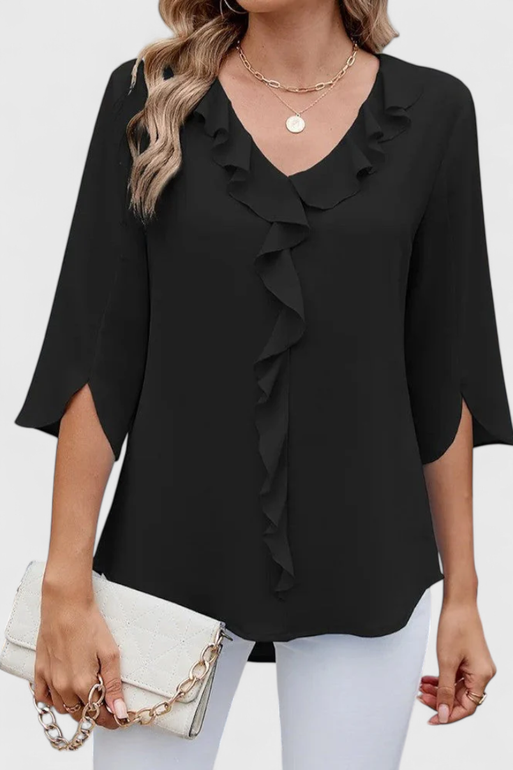 Blusa Casual Annemiek con Corte Suelto y Estilo Sofisticado