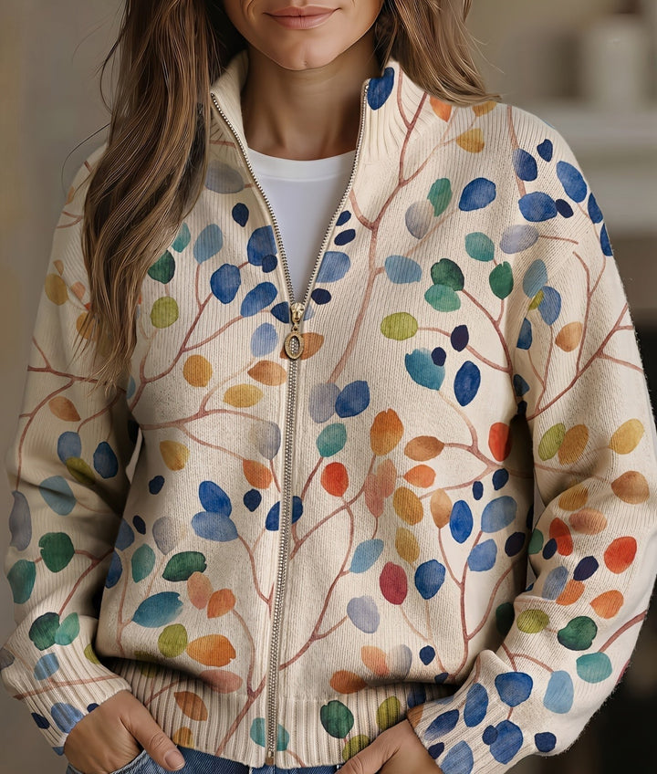 Imogene™ | Cardigan con Motivo Botánico a Hojas