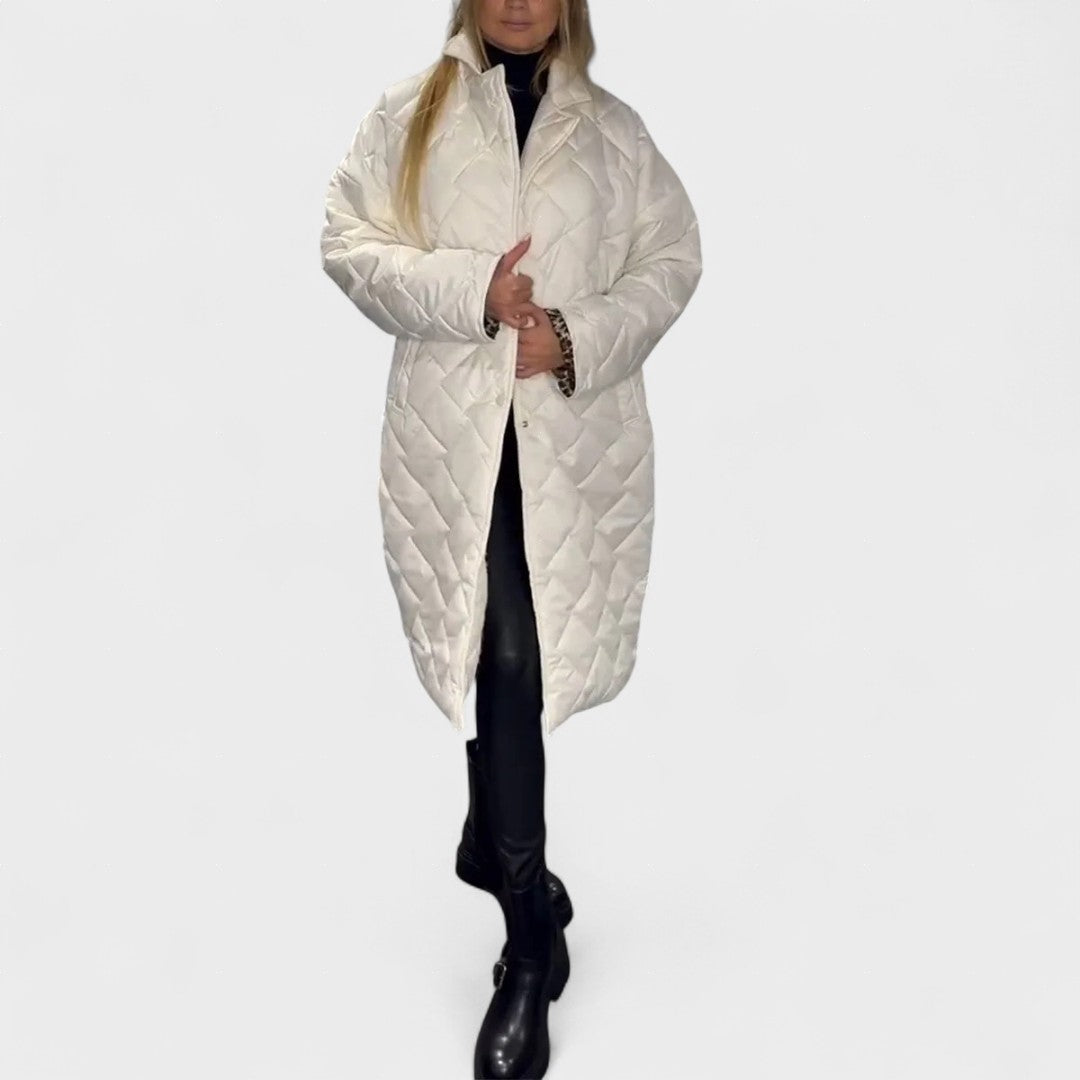 Isela™ | Abrigo reversible con forro de leopardo elegante