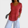 Rosa™ | Top De Punto Liso Con Cuello En V
