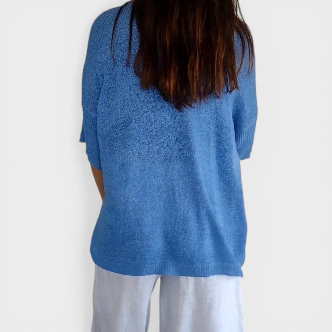 Rosa™ | Top De Punto Liso Con Cuello En V