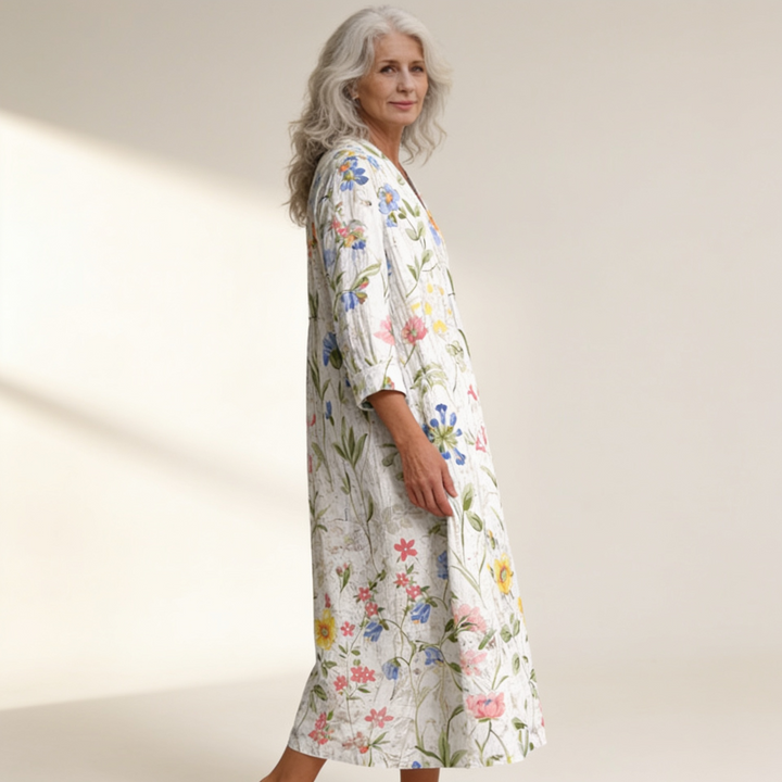 Eva - Vestido de Verano Estampado que Favorece