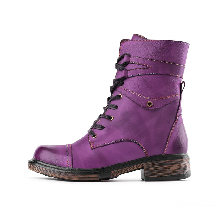 Iria — Botines Cómodos con Cordones y Cremallera