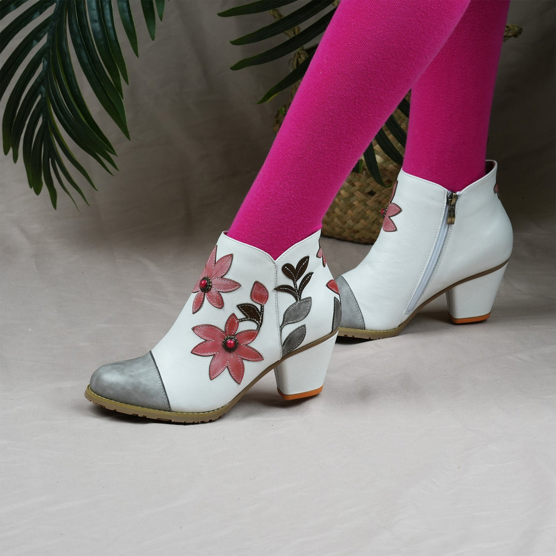 Anabel — Botines Elegantes con Diseño Floral