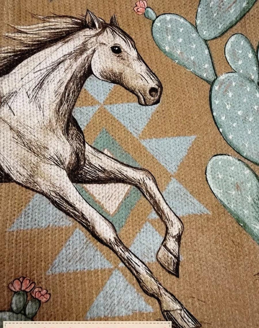 Perpetua™ | Cárdigan con Cremallera Caballo del Desierto y Cactus