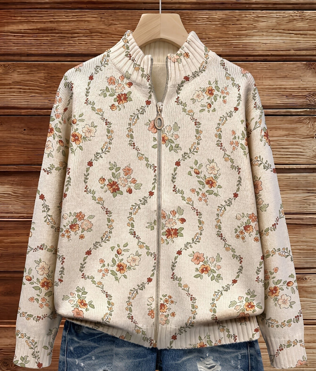Persephone™ | Crema Estampada con Elegantes Vides Florales