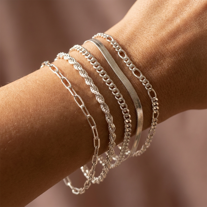 Conjunto de pulseras de 5 piezas en oro