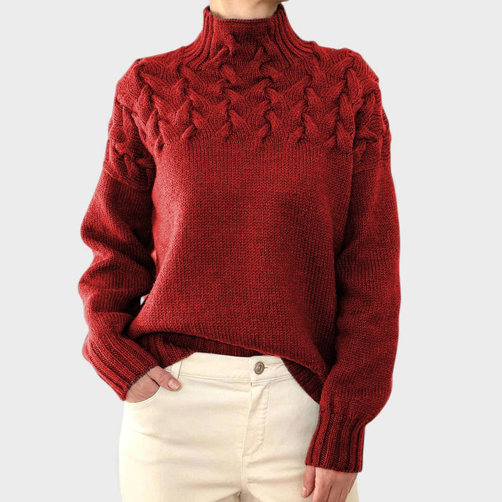 Nora™ | Suéter de punto cálido con cuello alto