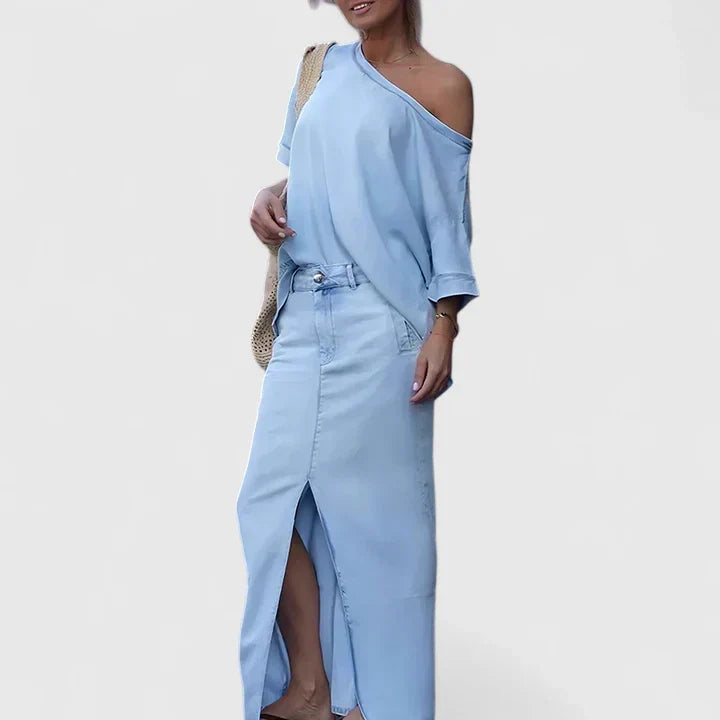 Isabelle | Elegante Conjunto de Falda Maxi