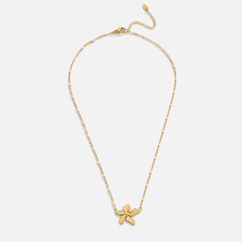 Collar Elegante con Flor de Oro