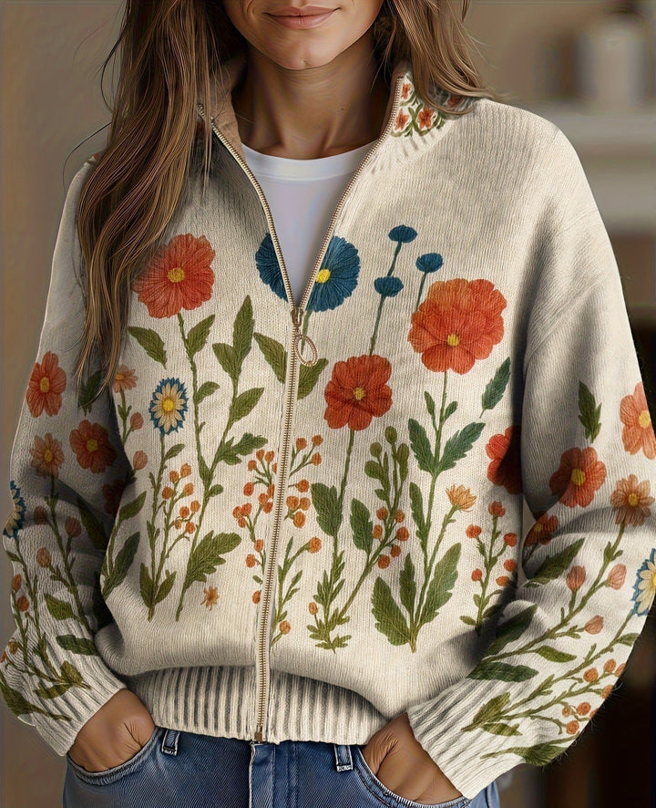 Wrenna™ | Cárdigan con cremallera en estampado de flores silvestres
